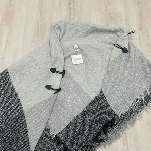 Mixit Gray and Black Poncho